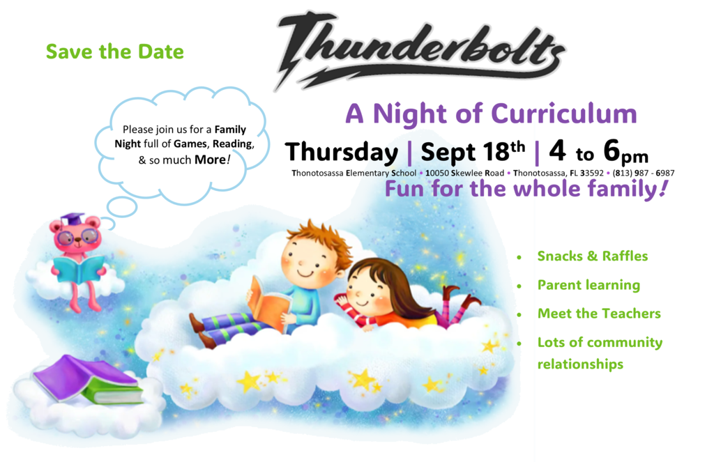 Children and animal reading books on clouds  and stars 