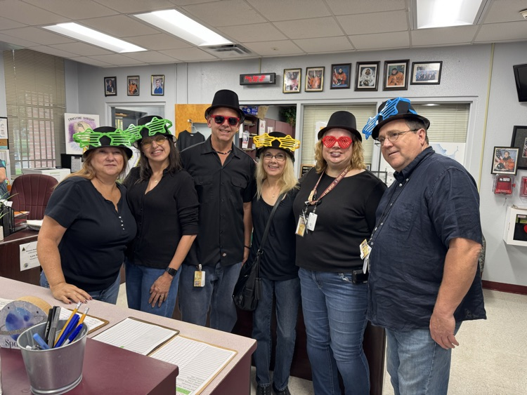 Teachers dress for AVID spirit week twin day. 