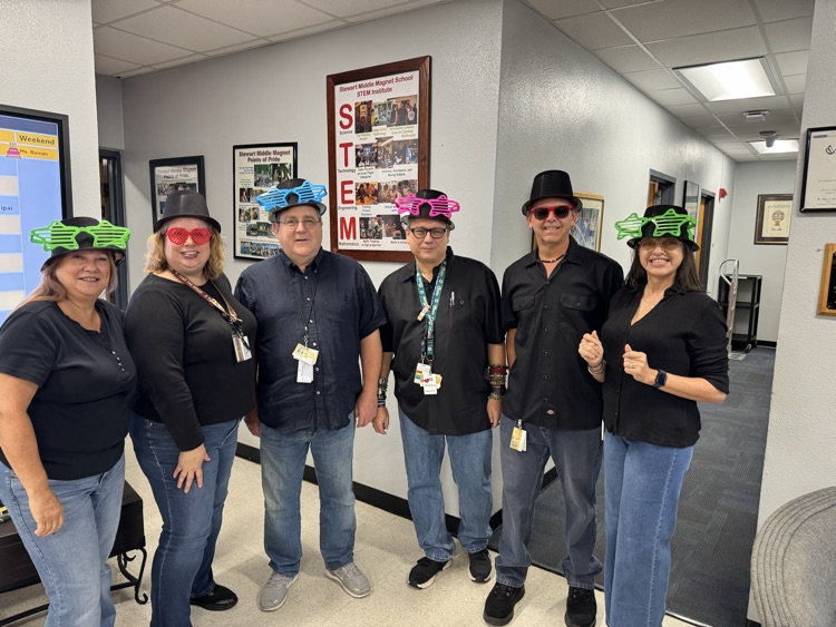 Teachers dress for AVID spirit week twin day. 