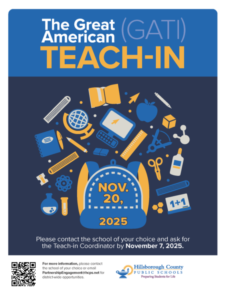 Great American Teach In Flyer - November 20th, 2025 including QR code