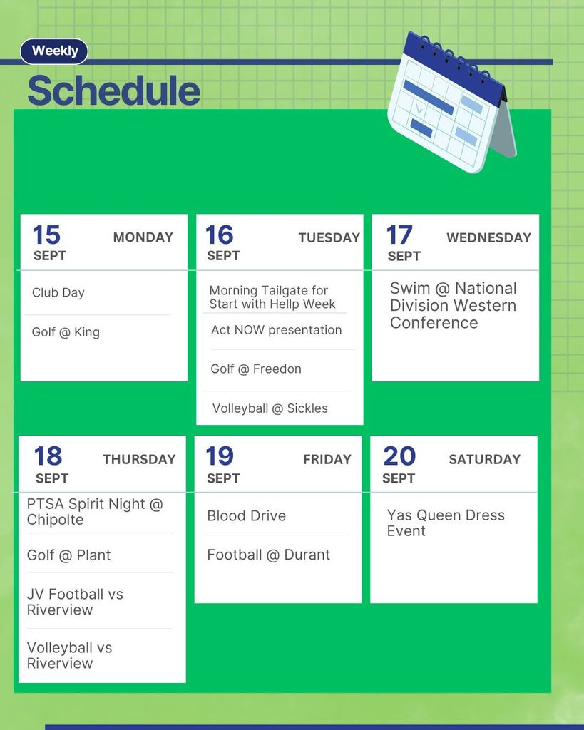 weekly schedule