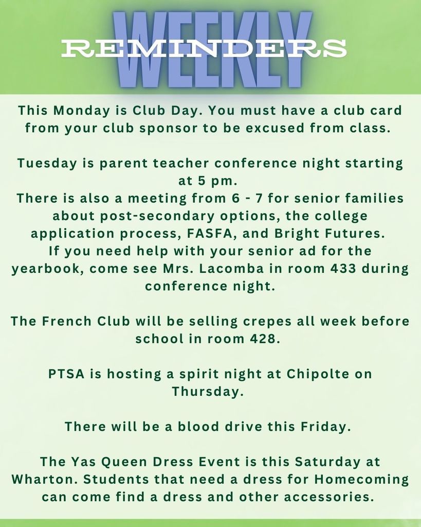weekly reminders