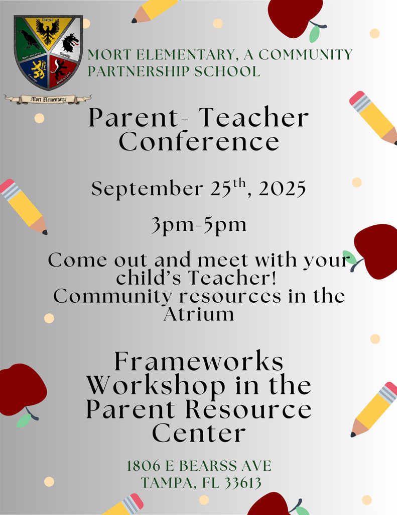 Conference Night Flyer September 25h 3pm-5pm, Meet child's Teacher, Community Resources in Atrium and Frameworks Workshop in the PRC