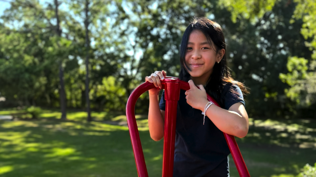 Students on new playground at Citrus Park Elementary School