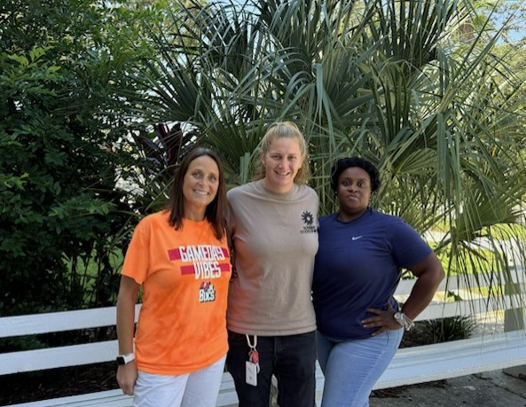 Natalie Lackey, Teacher of the Year, Lauren Koppel, Ida S. Baker Diversity Educator of the Year, Toccara White, Instructional Support Employee of the Year