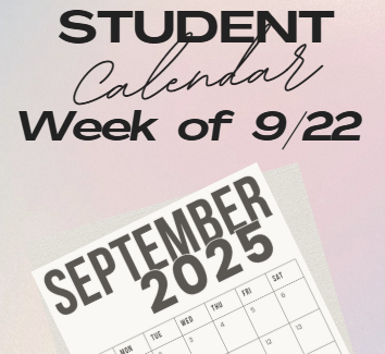 Student Calendar - Week of 9/22