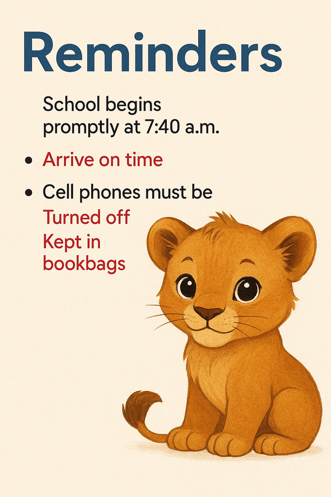 Lion Cub with a list of reminders