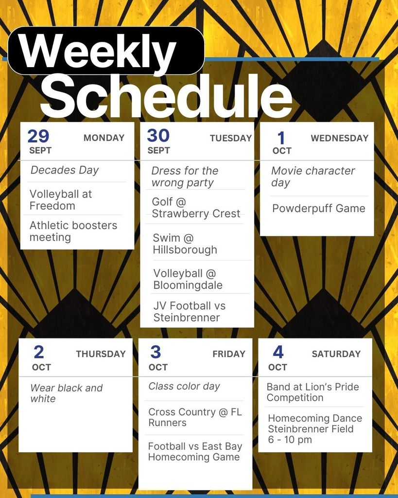 weekly schedule