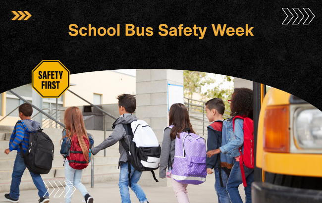 elementary aged kids getting off a school bus