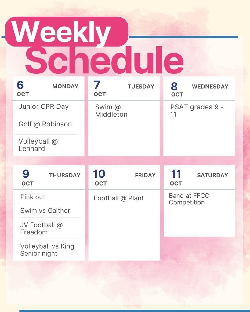 weekly schedule