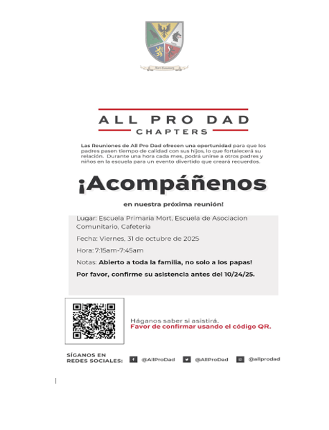 All Pro Family - October Meeting 10/31/25 7:15am-7:45am
