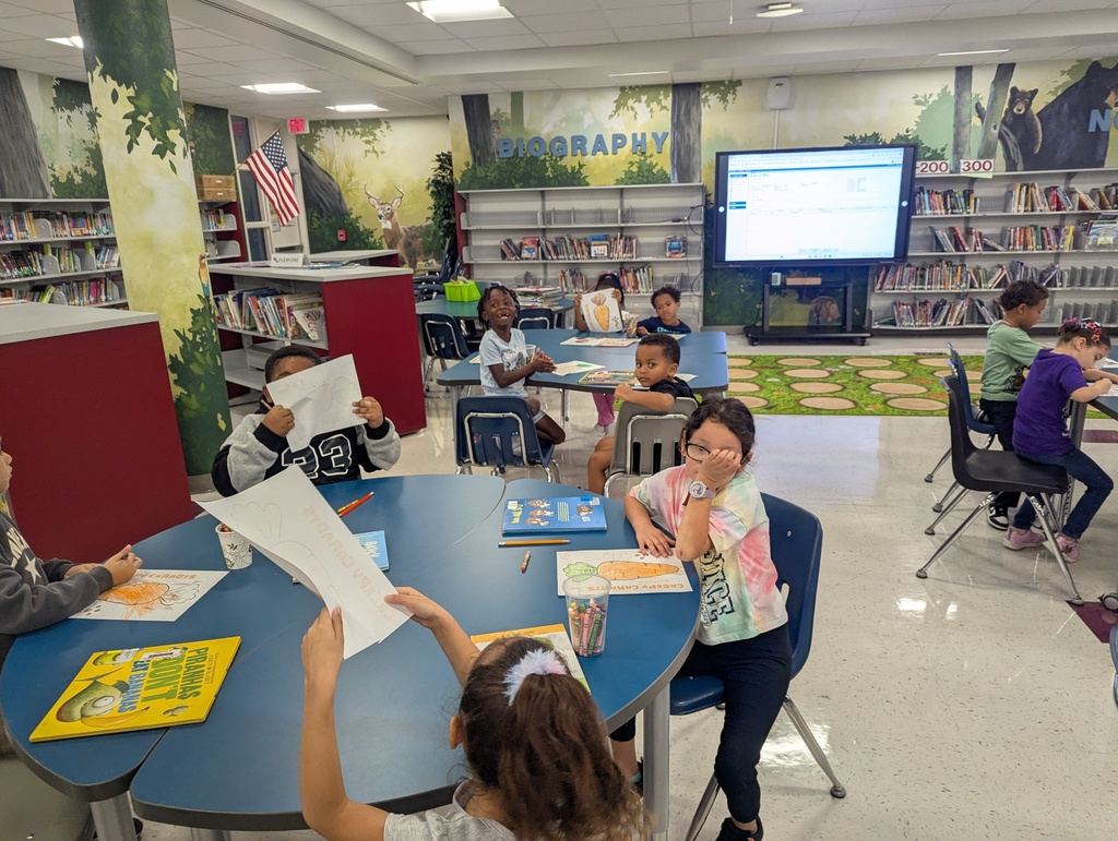 Kindergarten Students creating creepy carrots