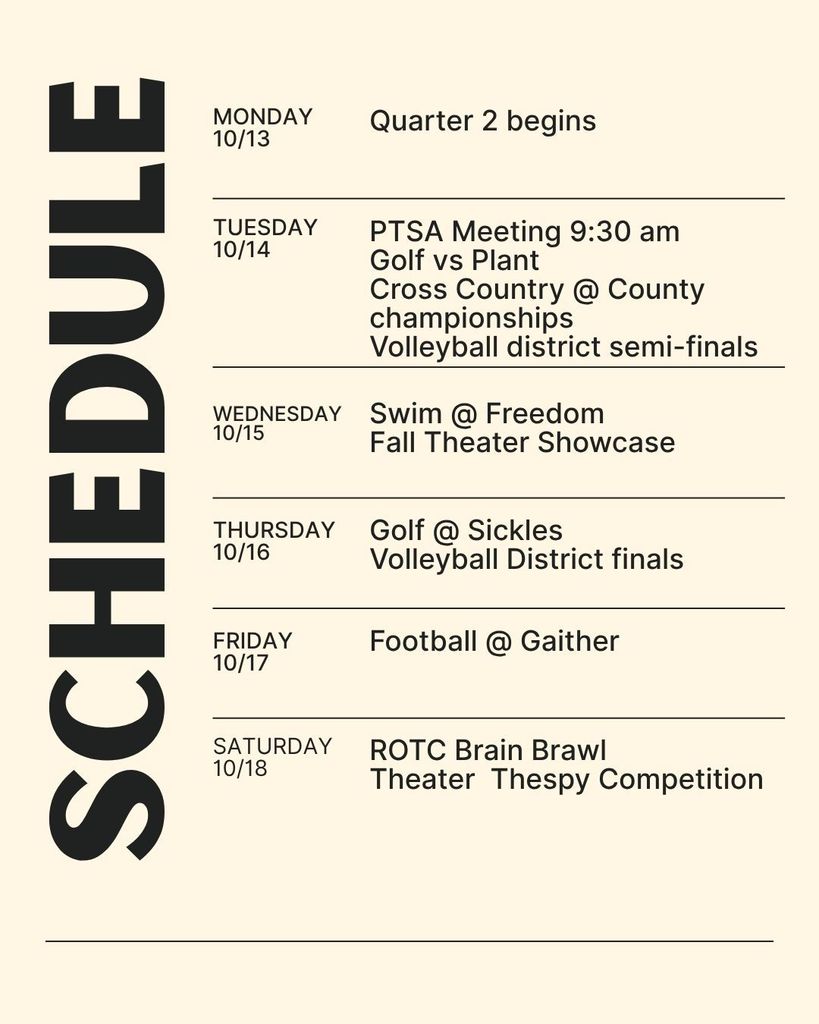 weekly schedule