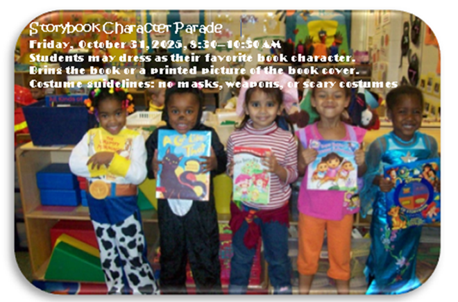 students holding books while dressed as their favorite character