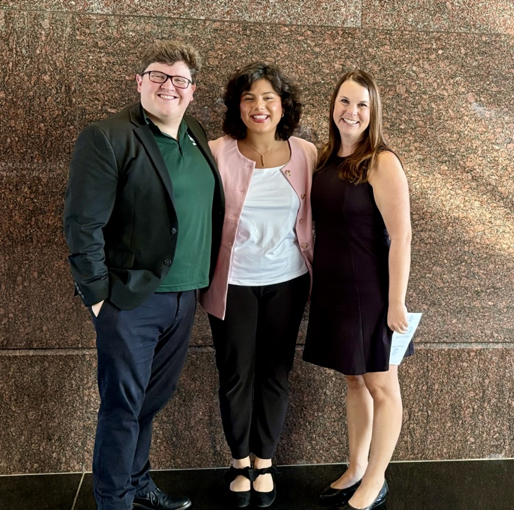 Ainara with Ms. Luloff and Mr. Watson