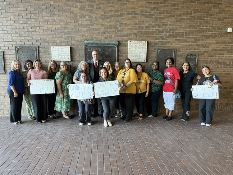 Collins PreK-8 with their new principal 