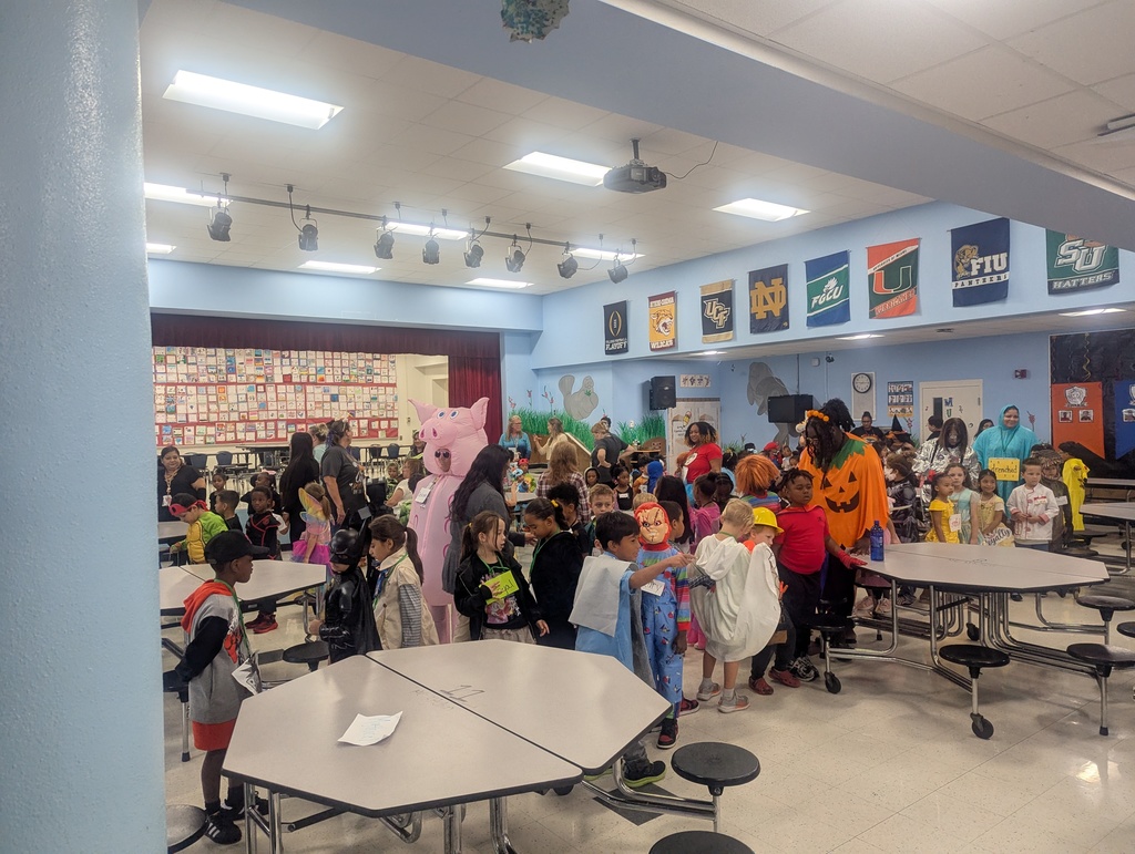 Students waiting for the vocabulary parade to start
