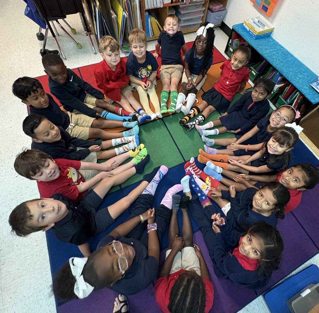 Students wearing crazy socks