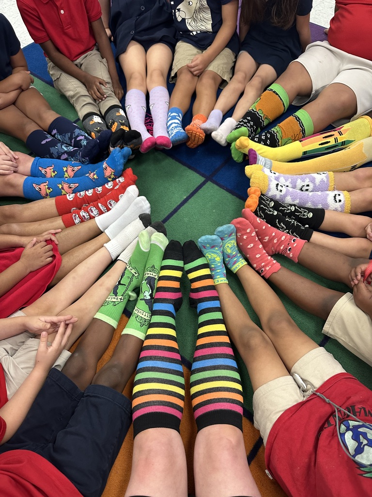 Students wearing crazy socks