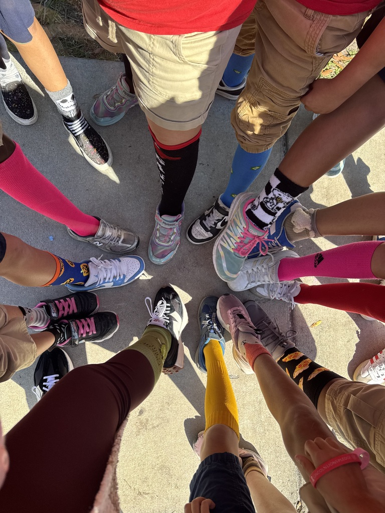 Students wearing crazy socks