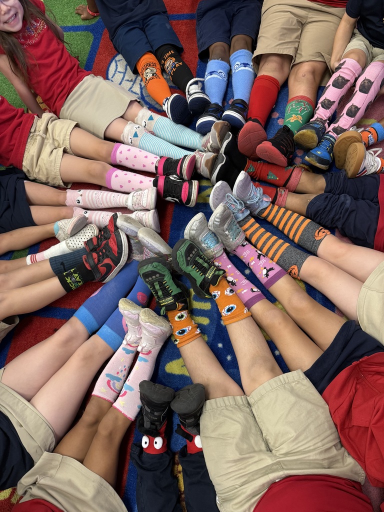 Students wearing crazy socks