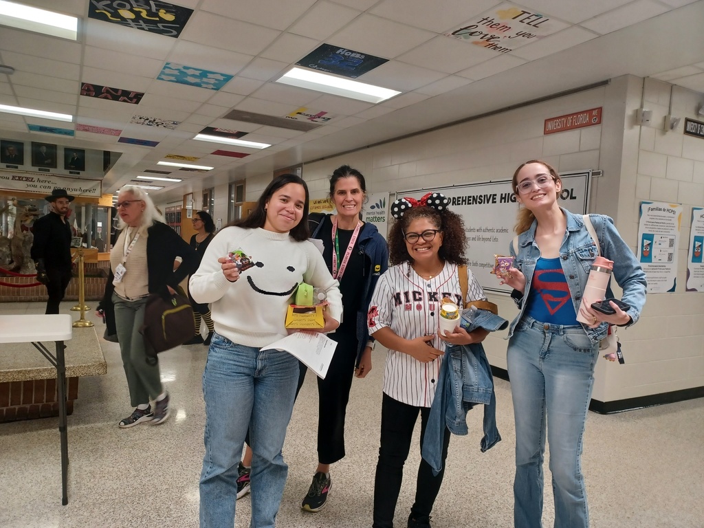 Students with their candy
