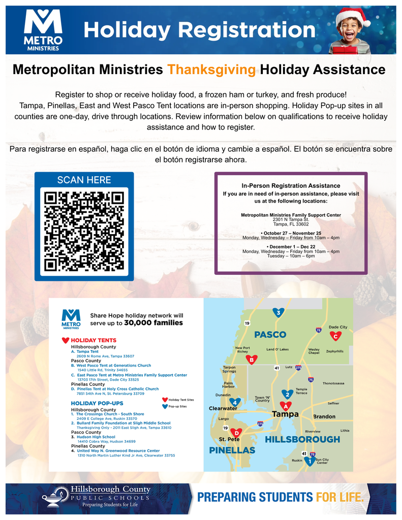 Metropolitan Ministries Thanksgiving Support