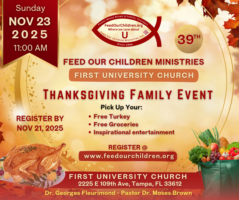 flyer with Thanksgiving family event information 11/23