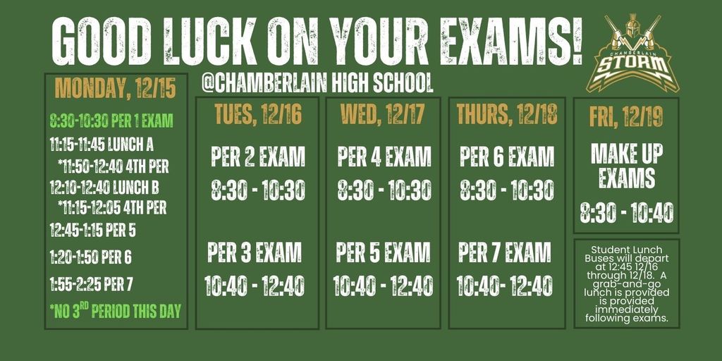 Semester 1 Exam Schedule