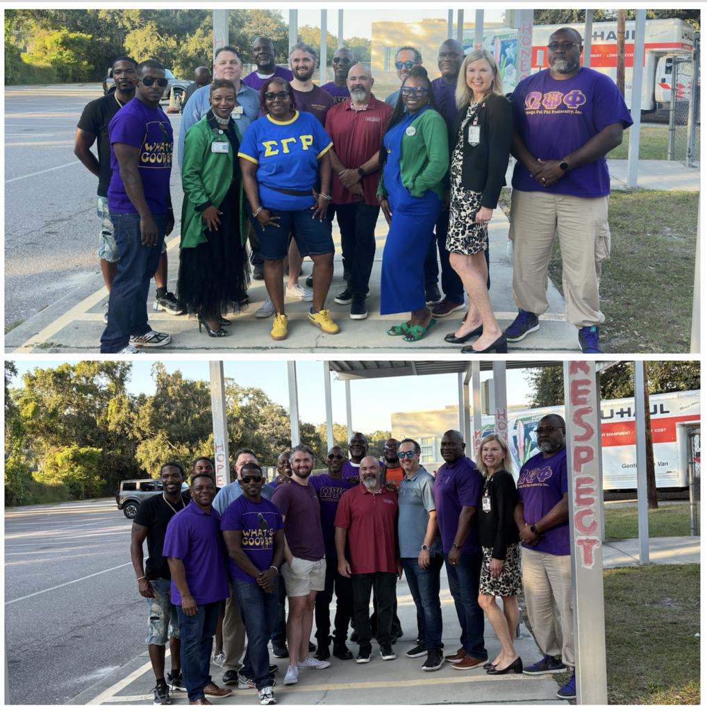 Jaffe Tilchin, Mrs. Snellgrove and Fraternity Photos from Turkey Meal giveaway
