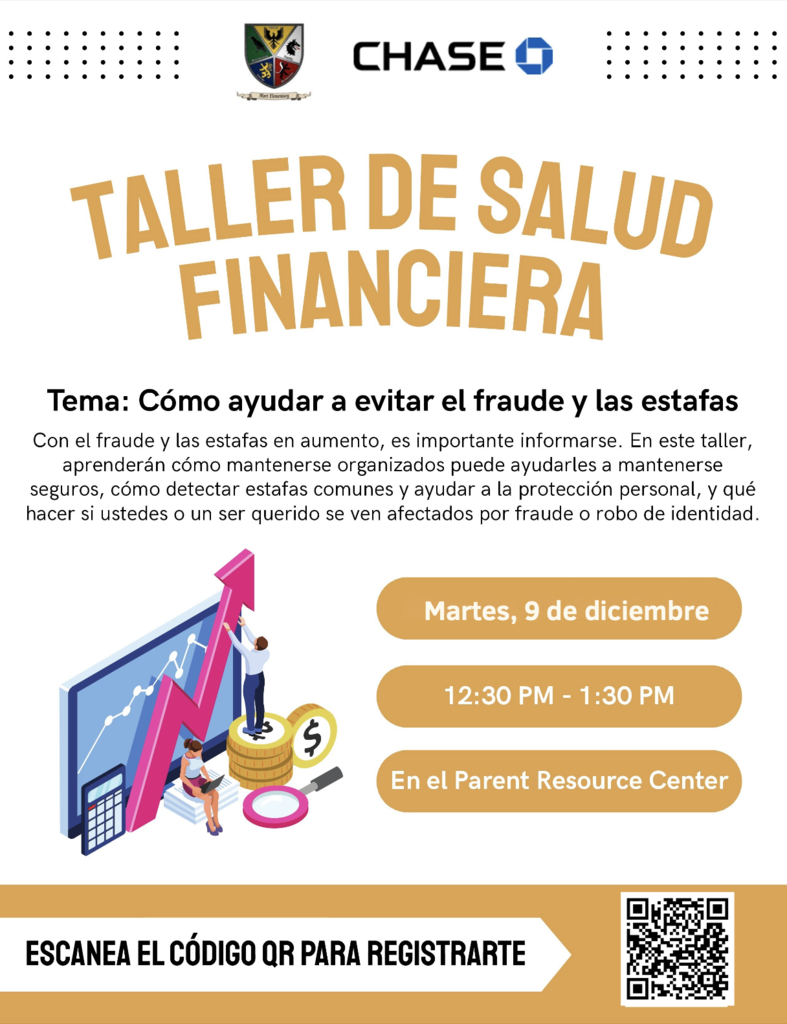 Chase - Financial Health Workshop December flyer in spanish