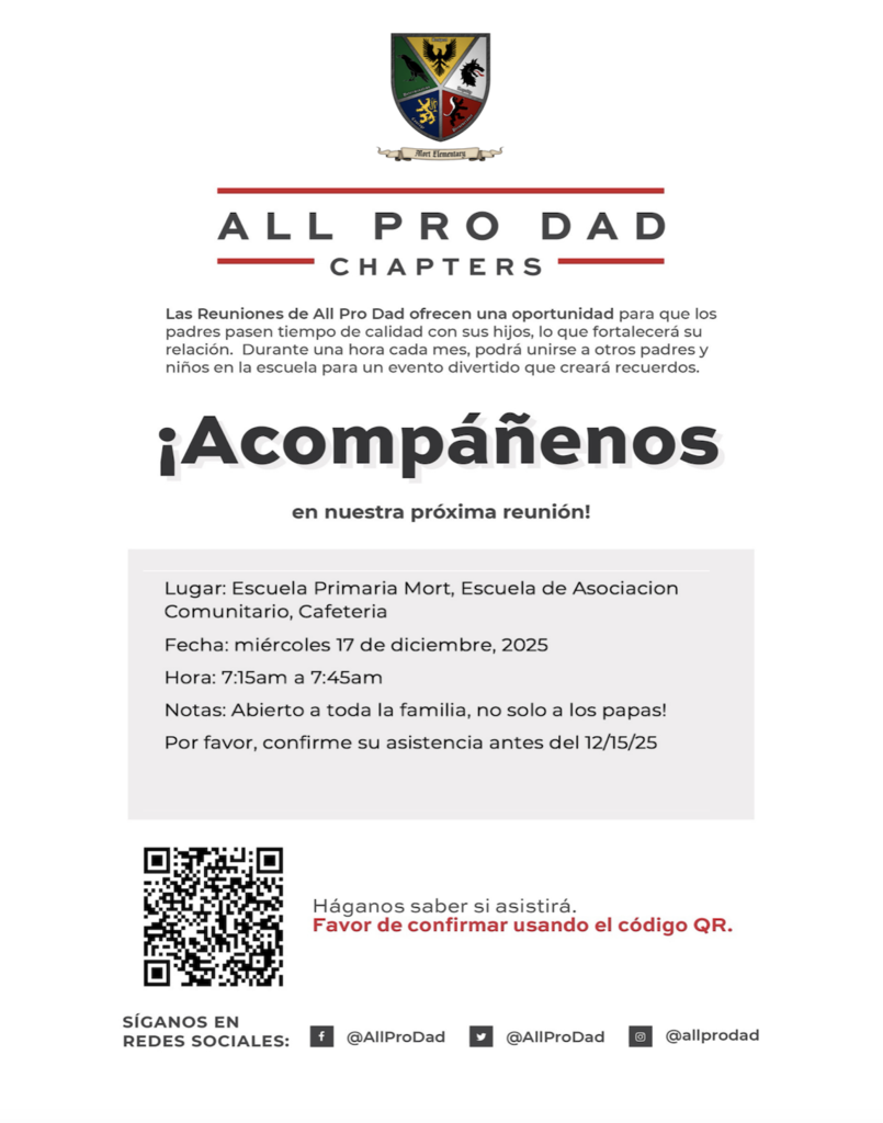 All Pro Family Meeting - December Flyer Spanish