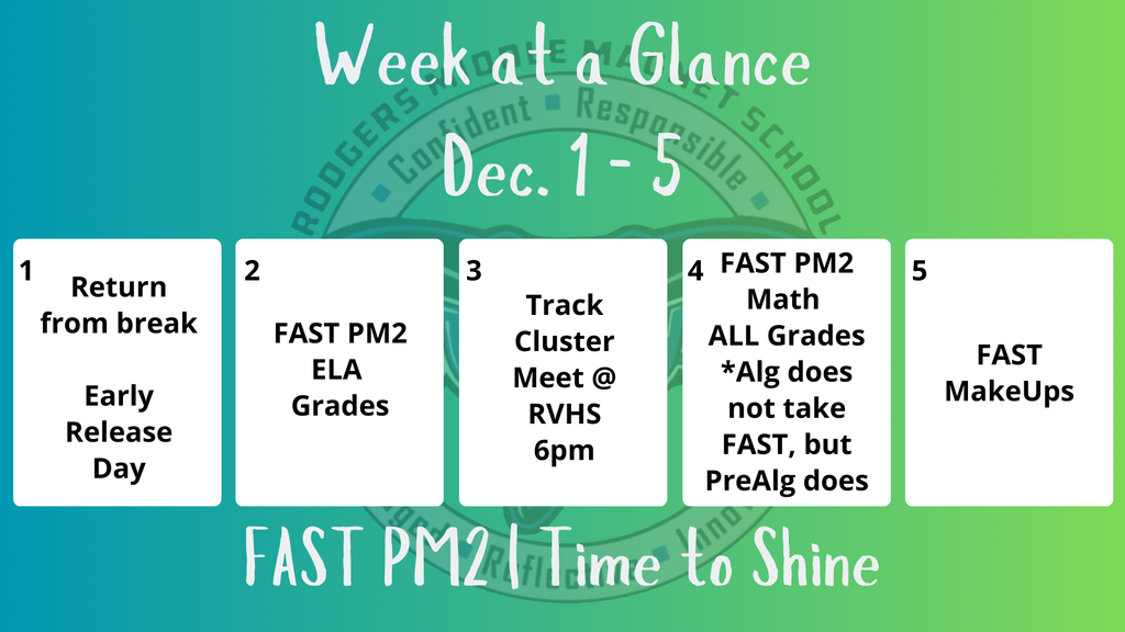 Week at a Glance 12/1