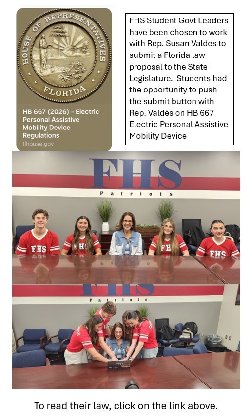 FHS Students Propose Law to FL Legislature