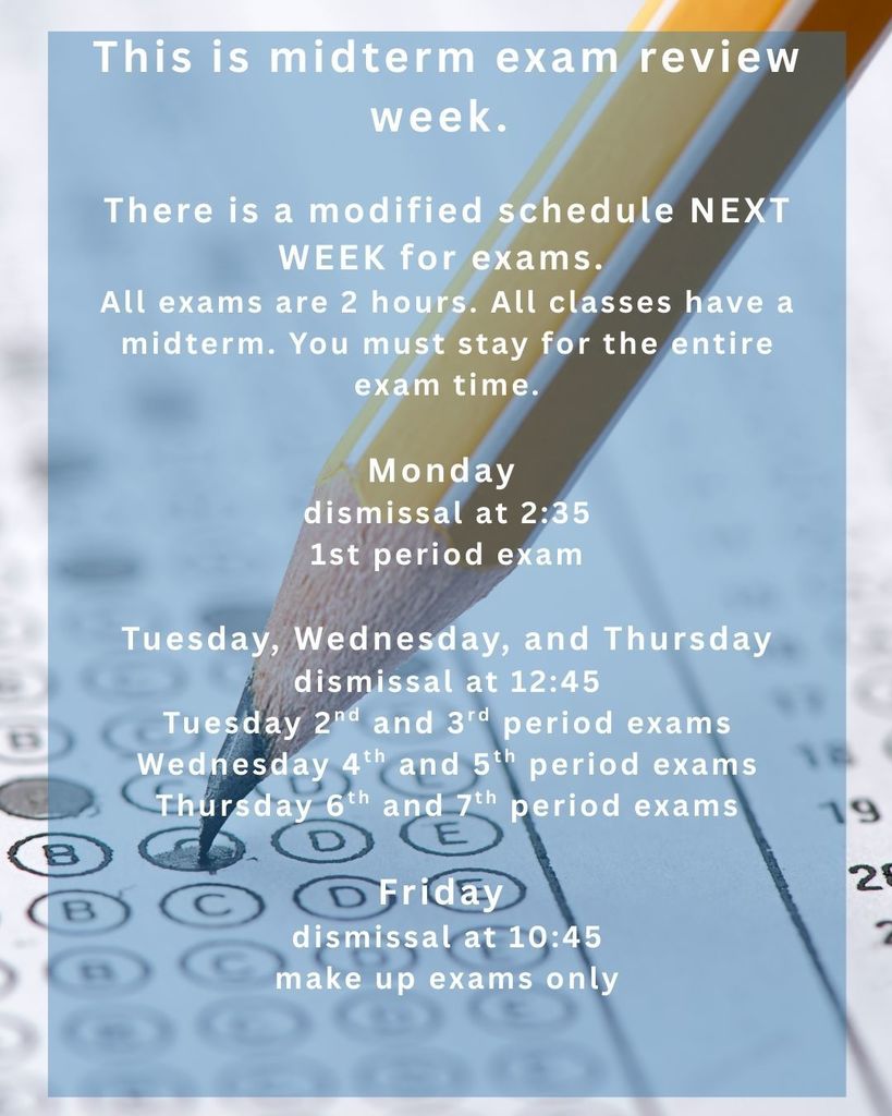 mid term exam reminder