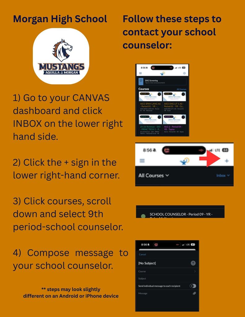 How to message your school counselor on Canvas.