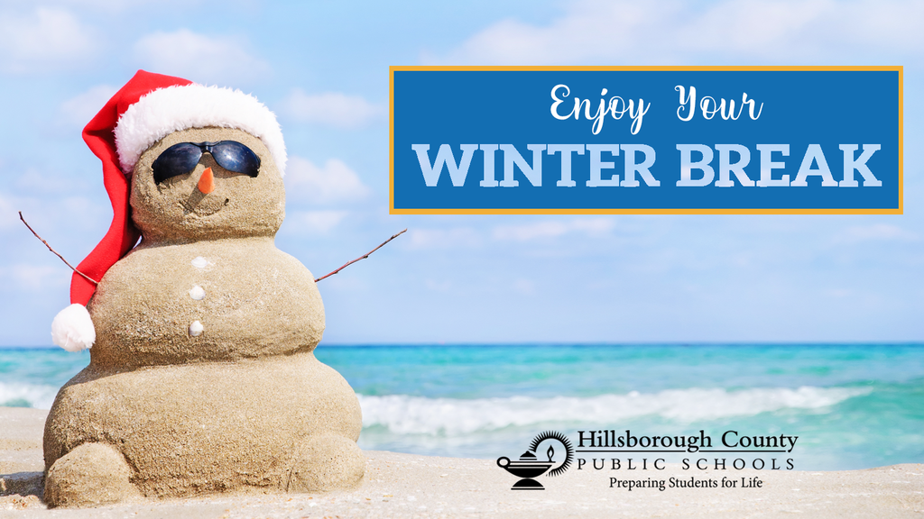 Enjoy your Winter Break Snowman made of sand