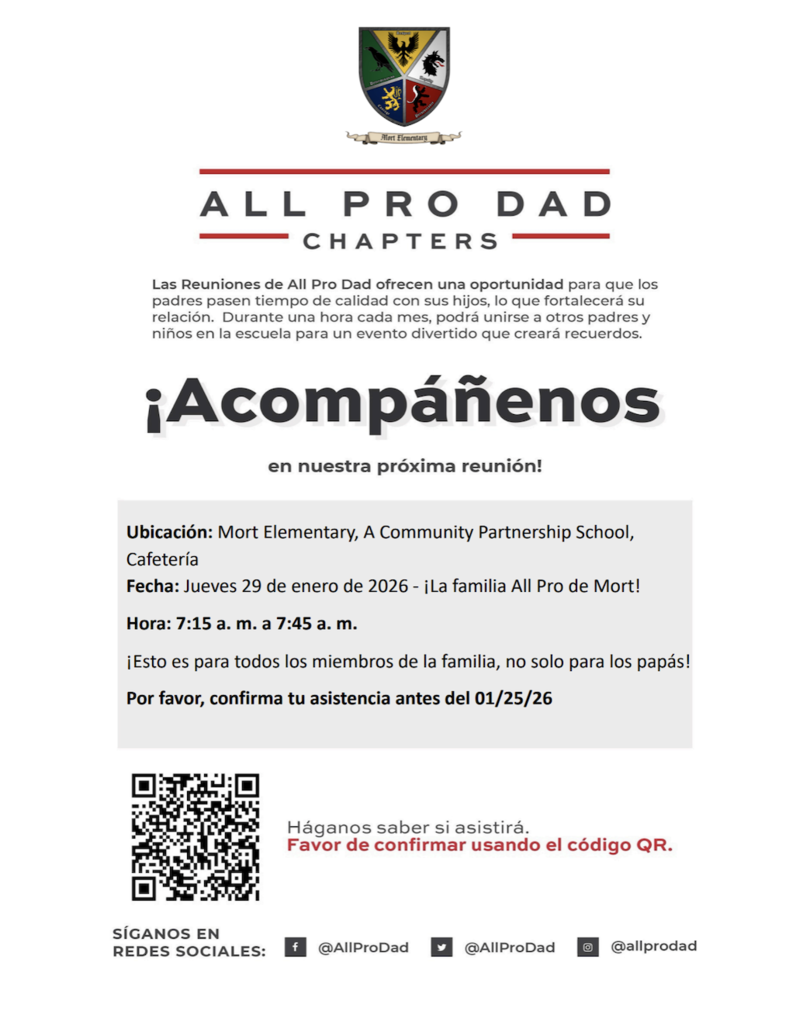 All Pro Family - January 29th 7:15am in the Cafeteria