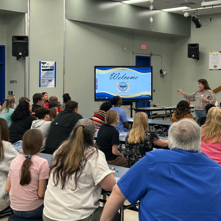 Board member Rendon speaking at Rodgers PTSA meeting tonight.