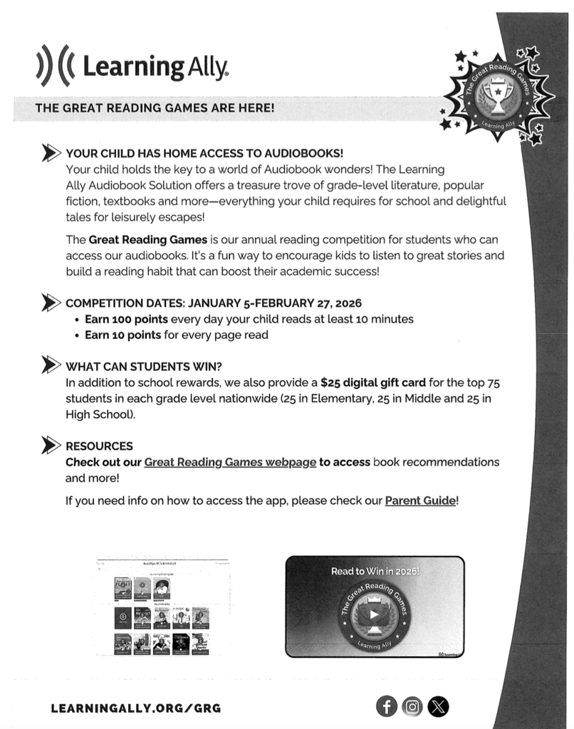 Learning Ally - The Great Reading Games information