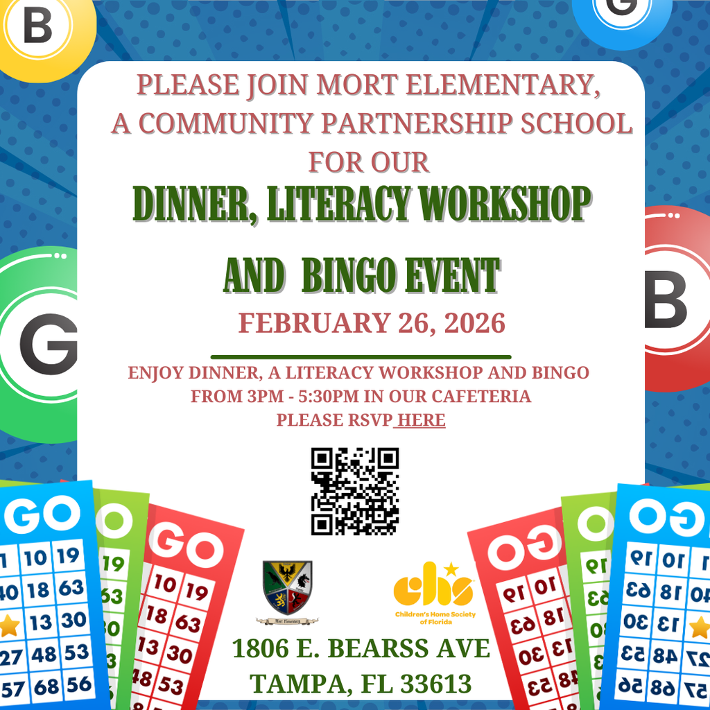 Dinner, Literacy Workshop and Bingo Event - February 26th 3pm-5:30pm