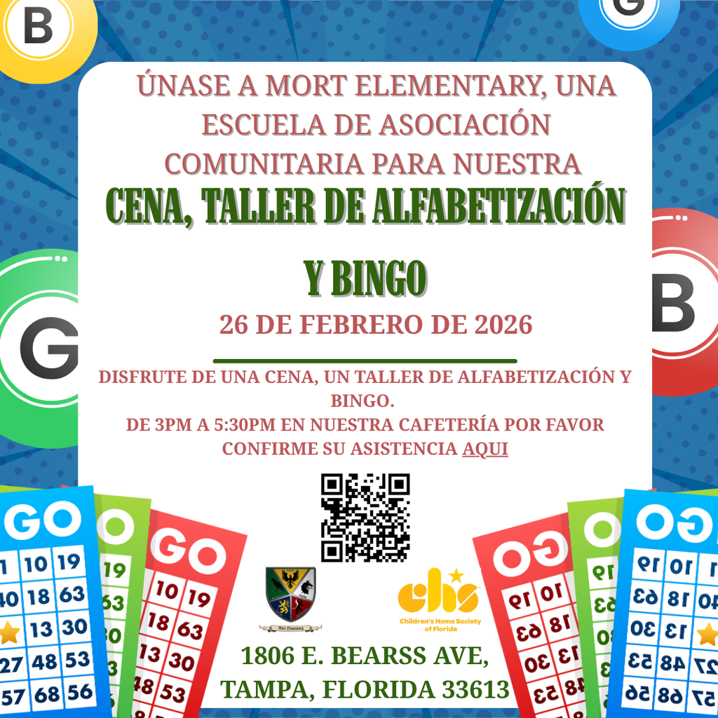 Dinner, Literacy Workshop and Bingo Event - February 26th 3pm-5:30pm