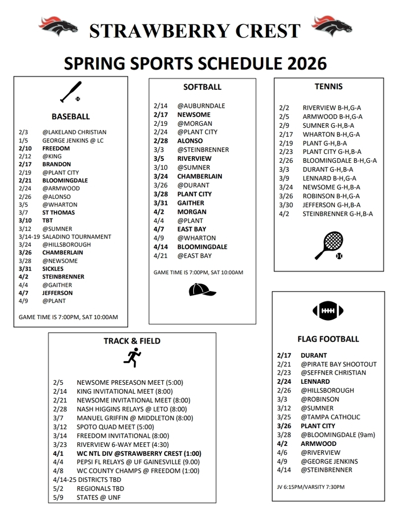 Spring Sports Schedule