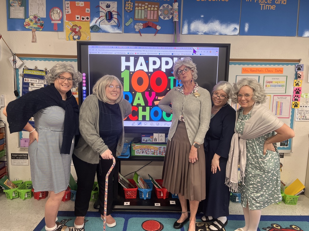 Teachers dressed up for 100th day of school