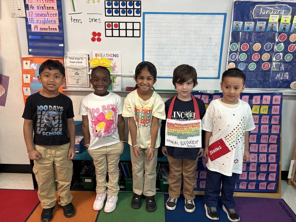 Students dressed for the 100th day of school