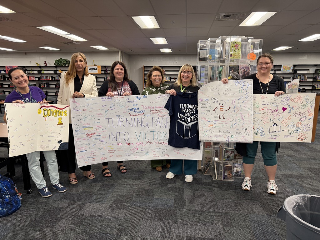 Burns Middle School and Mrs. Stratton - Winners of Superintendent's Reading Challenge! Congratulations to our kids!