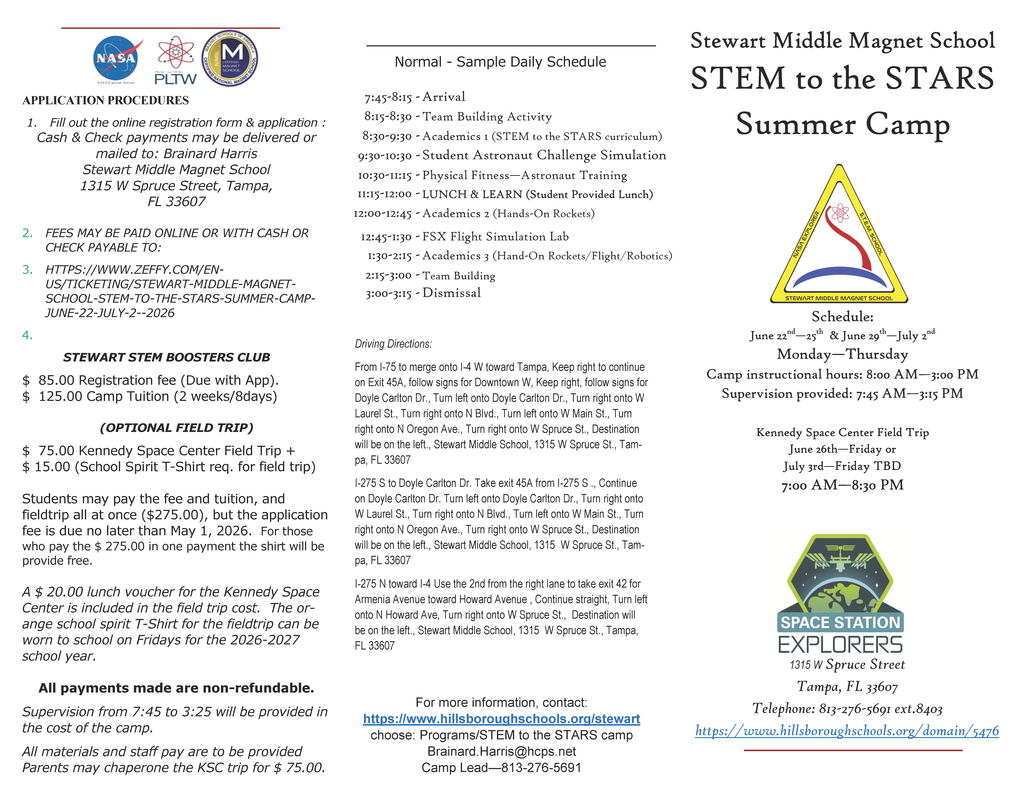 STEM to the STARS Brochure Page 1