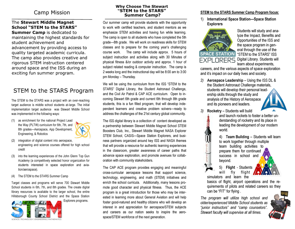 STEM to the STARS Brochure Page 2