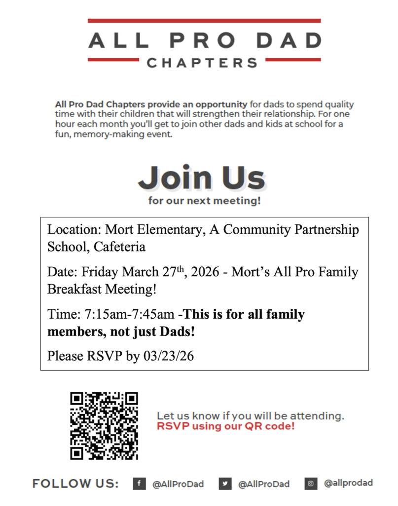 All Pro Family - March 27th 7:15am  in the Cafeteria