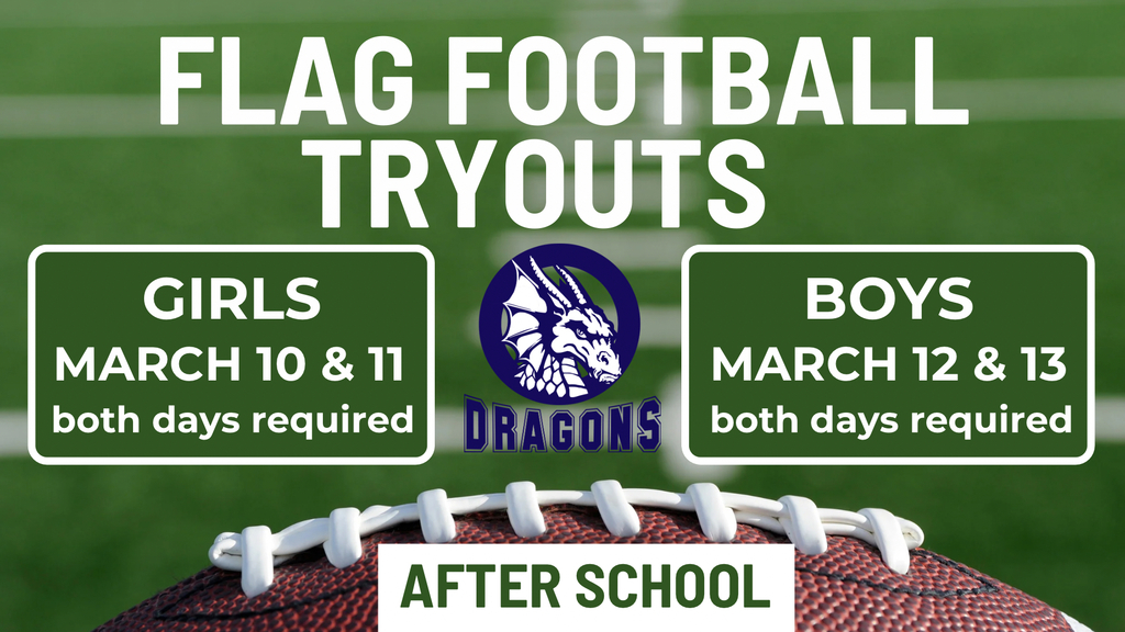 Davidsen Flag Football Tryouts March 10-13